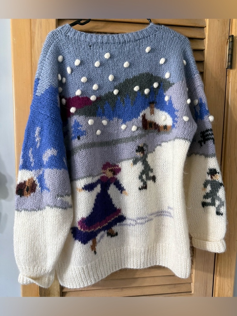 Vintage Samantha Taylor Mohair Winter Scene Sweater - Picture 2 of 8